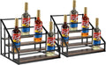 YQBRAO Coffee Syrup Rack Organizer,Liquor Bottle Display Shelf,Water cup display stand,Spice Rack Kitchen Cabinet Organizer,Rustic Brown,2 Packs 4 Tier 16 Bottle Coffee Syrup Holder