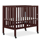 Jett Non-Full Size Folding Convertible Crib, Lightweight Portable Crib, Three Adjustable Mattress Height Settings, Easy to Fold Travel Crib, 1.5” Mattress Pad Included