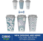 Dixie To Go Paper Coffee Cups With Lids, 16 oz, 108 Count (6 packs of 18 cups), Disposable Insulated Paper Cups for On-The-Go Hot or Cold Beverages