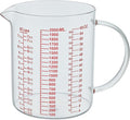 Ackers BORO3.3 Glass Measuring Cup-[Insulated handle | V-Shaped Spout]-Made of High Borosilicate Glass Measuring Cup for Kitchen or Restaurant, Easy to Read, 2000 ML (64 Oz, 8 Cup)