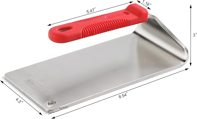New Star Foodservice 1029079 Extra Heavy Duty Stainless Steel 18/8 Steak Weight/Grill Press, 8.5 x 4.25