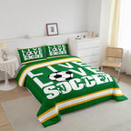 Feelyou Football Bedding Set King Size Rugby Sports Comforter Set for Kids Boys Girls Decor Soccer Ball Game Comforter Gift for Football Lover Duvet Set Bedroom Quilt Set