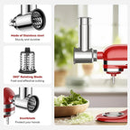 Meat Grinder & Stainless Steel Slicer Shredder Attachment for KitchenAid | Sausage Stuffer, Food Slicer, Shredder, Cheese Grater & Salad Maker, 4 Plates, 4 Blades, Food-Grade Metal, COFUN