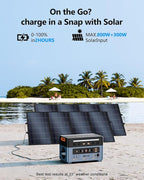 OSCAL 2400W Solar Power Station with 3x100W Solar Panels PowerMax 2400, 1872Wh Battery Generator with 4 AC Outlets (5000W Peak), 1.45H Full Charging, APP Control Battery Backup for Home, RV