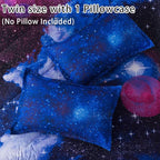 Litanika 3D Galaxy Comforter Twin(66x90lnch), 2 Pieces(1 Galaxy Comforter, 1 Pillowcase), Universe Cloud Outer Space Comforter, Microfiber Bedding Set for Boys Kids