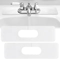Tioncy 2 Pcs Faucet Mat Sink Splash Guard Oval-hole Oval Splash Pad for Kitchen Sink Oval Base Diatomite Faucet Mat for Bathroom Absorbent Mat Splatter Screens (White)