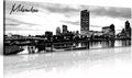 DJSYLIFE Milwaukee Skyline Wall Art Black and White Stretched Canvas Wall Art Prints for Bedroom or Office Decoration Ready to Hang 13.8" x 47.3"