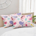 Kawaii Cats Comforter Queen Size,Pink Cats Kids Comforter Set,3Pcs Bedding Set Printed Comforter with 2 Pillowcases,Down Alternative,Soft and Lightweight,for All Seasons