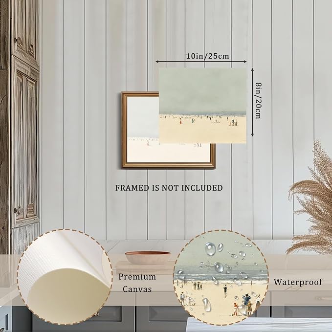 XOCUUI Vintage Wall Decor Ocean Art - 8x10 French Country Coastal Wall Art, Seascape Nautical Pictures Sailing Boat Artwork, Beach Landscape Prints Vintage Coastal Decor for Bedroom (UNFRAMED)