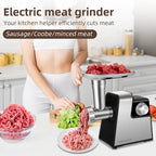 Electric Meat Grinder, 350W （MAX2800W）Heavy Duty Stainless Steel Food Grinder with Sausage Stuffer Tubes & Kubbe Kit, 3 Grinding Plates for Home Kitchen Use