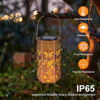 2 Pack Butterfly Solar Lanterns Outdoor Waterproof - Birthday Gifts for Women, Mom, Butterflies Solar Lights Outdoor Hanging Garden Decor for Outside, Patio, Outdoor, Yard, Lawn, Balcony
