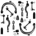 Detroit Axle - 16pc Front End Kit for Chevy Trailblazer GMC Envoy 2 Upper Control Arms 4 Upper & Lower Ball Joints 4 Front Rear