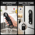 0.3s Fast Read Meat Thermometer – USB-C Rechargeable,Black | Digital instant read for BBQ, baking, and candy –no batteries needed