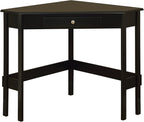Kings Brand Furniture Wood Corner Desk with Drawer (Black)