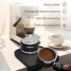 IAOSEN Knock Box Square High Sidewall Design Espresso Knock Box Tamping Mat Espresso Machine Accessories Set of 2 with Removable Knock Bar and Anti-Slip Base for Home Office Espresso Accessories