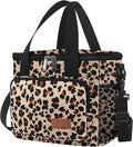 Lunch Bags for Women/Men, Insulated Lunch Bag for Work Office Picnic - Lunch Cooler Bag Leakproof Lunch Box with Adjustable Shoulder Strap - Leopard Print