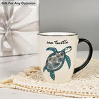 Sea Turtle Heat Changing Coffee Mug - Color Changing Mug - Ceramic Coffee Mug for Men Women Black and White
