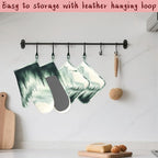 Misty Forest Mountain Heat-Resistant Silicone Oven Mitts and Pot Holders,Long Oven Gloves with Non-Slip Grip for Cooking, Baking, Grilling,BBQ