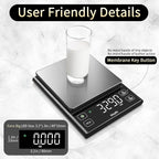 Vitafit 11lb Food Scale, High Accuracy 0.0001lb by Our Professional Scale Factory Since 2001, Digital Kitchen Scale with% Percentage Function for Cooking, Baking & Coffee, Stainless Steel, LED, Black