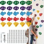 25 PCS Large Rock Climbing Holds for Kids,Adult Rock Wall Holds Large Climbing Rock Wall Grips for Indoor and Outdoor Playground Play Set with Hardware