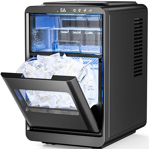 Antarctic Star Crescent Ice Maker, Slow-Melting Countertop Ice Maker, 27 Lbs/24H, 16Pcs in 15Mins, Self-Cleaning,24-Hour Timer, for Home/Kitchen/Office/Party