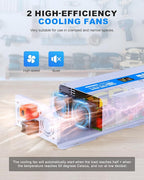 3000W Pure Sine Wave Power Inverter 12V DC to 120V AC Converter 6000 Watt Peak Power Multi-Display Screen with 2 GFCI Outlet 30W USB and 18W Type-C for Car RV Truck Boat Off-Grid, Gray Blue