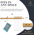 Floating Wall Bookshelf - Wall Mounted Book Organizer with Included Bookmarks - Hardwood Hanging Bookshelf for Bedroom, Living Room, or Kitchen - A Thoughtful Gift for Book Lovers (Natural)