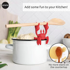 OTOTO 2 in 1 Silicone Spoon Rest & Steam Releaser - Large Spoon Holder for Stove Top - Unique and Useful Gift for Cooking - Heat Resistant Utensil Rest, Kitchen Gadgets, Red Gift (Red the Crab)
