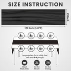Pack of 5 | Black |14ft Chiffon Table Runner 29x170 Inches Long Romantic Rustic Sheer Gauze Runner for Wedding Bridal Shower Birthday Banquets Engagement Spring Easter Boho Decorations