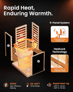 PAETA Infrared Sauna for Home | 1-Person Dry Sauna with 5 Carbon Heaters | Fast & Even Heating Low EMF Sauna | Bluetooth & Chromotherapy| Canadian Hemlock(Wooden)