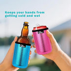 WKIEASON 12OZ Standard Can Coolers Sleeve Neoprene Can Coozies Insulators Can Koozies Cover for Beer Bottle PU Leather Neoprene Can Coolier for Soda Beverage Cokecola Can Sleeves-3PCS Pack