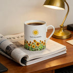 Lovfit Sunflower Color Changing 12oz Ceramic Coffee Mug | Heat Sensitive You are My Sunshine Cup, Sunflower Birthday Gift for Women Friends Family, Home Office Use
