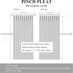 150 Inches Extra Wide Room Divider Draperies, Pinch Pleat Drapes, Absolutely Blackout Sliding Door Drapery, Total Privacy Ceiling Track Curtains, 150" W by 102" L, Fog Green (1 Panel)
