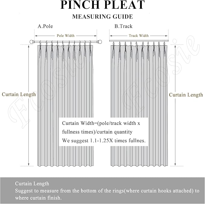 100" W x 96" L Faux Linen Room Divider Curtains, Full Blackout Pinch Pleated Drapes for Traverse Rod, Bedroom Divider Privacy Drapery with Hooks for Ceiling Track, 1 Panel, Yellow