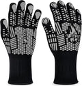 BBQ Gloves, Oven Gloves, 1472°F Extreme Heat Resistant Barbecue Gloves, Silicone Non-Slip Oven Mitts, Kitchen for Cooking, Grilling, and Baking