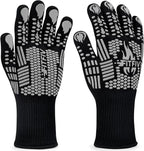BBQ Gloves, Oven Gloves, 1472°F Extreme Heat Resistant Barbecue Gloves, Silicone Non-Slip Oven Mitts, Kitchen for Cooking, Grilling, and Baking