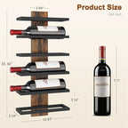 Hoctieon 2-Set 6 Tier Wall Mount Wine Rack, Wall Mounted Wine Bottle Racks for Display and Storage, Hanging Bottle Holder, for Living Room, Dining Room, Bar, Wine Cellar, Rustic Brown