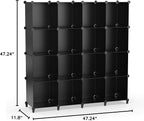 HOMIDEC Cube Storage Organizer 16-Cube Storage Shelf, Closet Organizer for Clothes, Closet Organizers and Storage,DIY Modular Bookshelf Storage Cubes for Bedroom, Living Room,Office