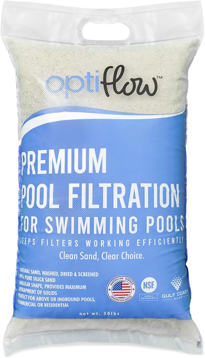 Pool Filter Sand, Premium Filtration with Pure Silica Formula, 50 Lbs - Swimming Pool System Accessories and Supplies for Cleaning and Maintenance