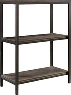 Sauder,3 shelves North Avenue Bookcase, Smoked Oak finish
