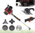 52CC 2-Strokes Brush Cutter Grass Trimmer, 10 in 1 Lawn Mower Pruner Tool Gasoline Powered Weed Wacker Brush Cutter Multifunctional Trimming Tools for Lawn and Garden Tree Trimming