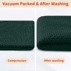 Homaxy 100% Cotton Waffle Weave Kitchen Towels, 3-Pack, Blackish Green | 13 x 28 Inches, Ultra Soft Absorbent Dish Towels, Quick Drying Cleaning Towels