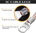 2 Gauge Battery Welding Cable (Black, 5 Feet) - 2 AWG Copper Clad Aluminum Power Wire with M8 & M10 Copper Cable Lug Ends for Auto, Camper, RV, Truck, Solar Low Voltage Wiring