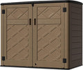 Resin Outdoor Storage Shed, Outdoor Storage Box Waterproof for Garden Tools, Patio Furniture, Trash Cans, Garage Storage, Lockable