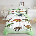 CVHOUSE Dinosaur Bedding Set,Dinosaur Comforter,Dinosaur Comforter Set Full,Microfiber Quilt Set with 1 Comforter and 2 Pillow Cases- 3 Piece