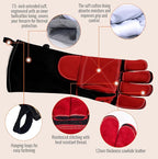 JKSafety Welding Gloves for Men,932°F Heat Resistant Gloves Mitts for Welders,Stick,Tig,Mig,Forge,Oven,Fireplace,Furnace