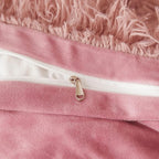 Old Pink Plush Fluffy Comforter Cover Set Queen - Ultra Soft Faux Fur Old Pink Bedding Sets 3 Pieces (1 Fuzzy Duvet Cover + 2 Pillow case) Shaggy Bed Set (Old Pink, Queen)