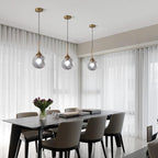 KCO Lighting Modern Small Gold 7.1” Smoke Gray Glass Globe Pendant Light | E26 Adjustable Hanging Lamp for Sloped Ceilings, Mid Century Brass Ceiling Light Fixture for Kitchen Island Sink Dining Table