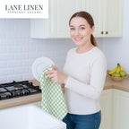 LANE LINEN Cotton Kitchen Towels Set, 4-Pack – Absorbent, Quick-Drying Dish Towels, 18" x 28" - Sage Green