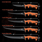 KastKing Ultimate Angler 7" Fillet Knife, Fishing Knife for Men | Vanadium Stainless Steel Blade, Non-Slip Handle, Corrosion-resistant, Sheath with Sharpener & Line Cutter